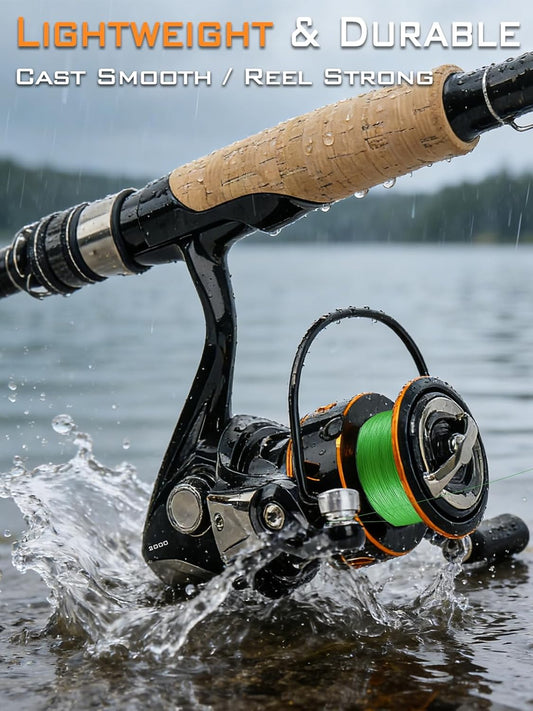 XJ2000 Spinning Reel - 5.2:1 Gear Ratio, 6+1 Ball Bearings, 19.8Lbs Max Drag, Lightweight, Ambidextrous | Jenseits