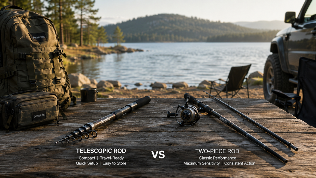 Telescopic fishing rod vs two-piece rod for travel