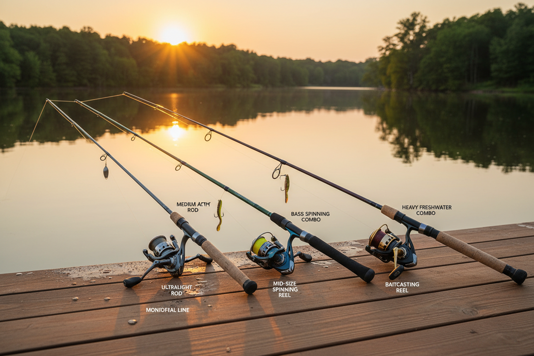 Beginner fishing combo rod reel and line guide