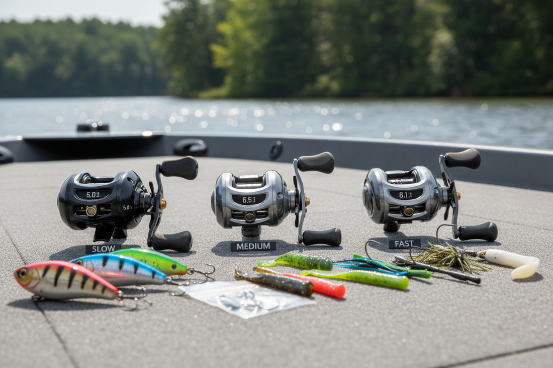 Fishing reel gear ratio comparison 5.2 6.2 and 7.1