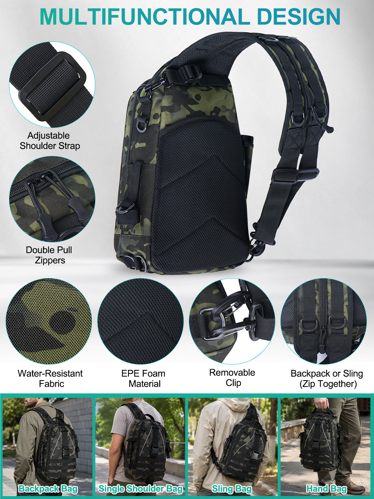 Jenseits Fishing Backpack Kit with Tackle Box, Pliers and Fish Gripper