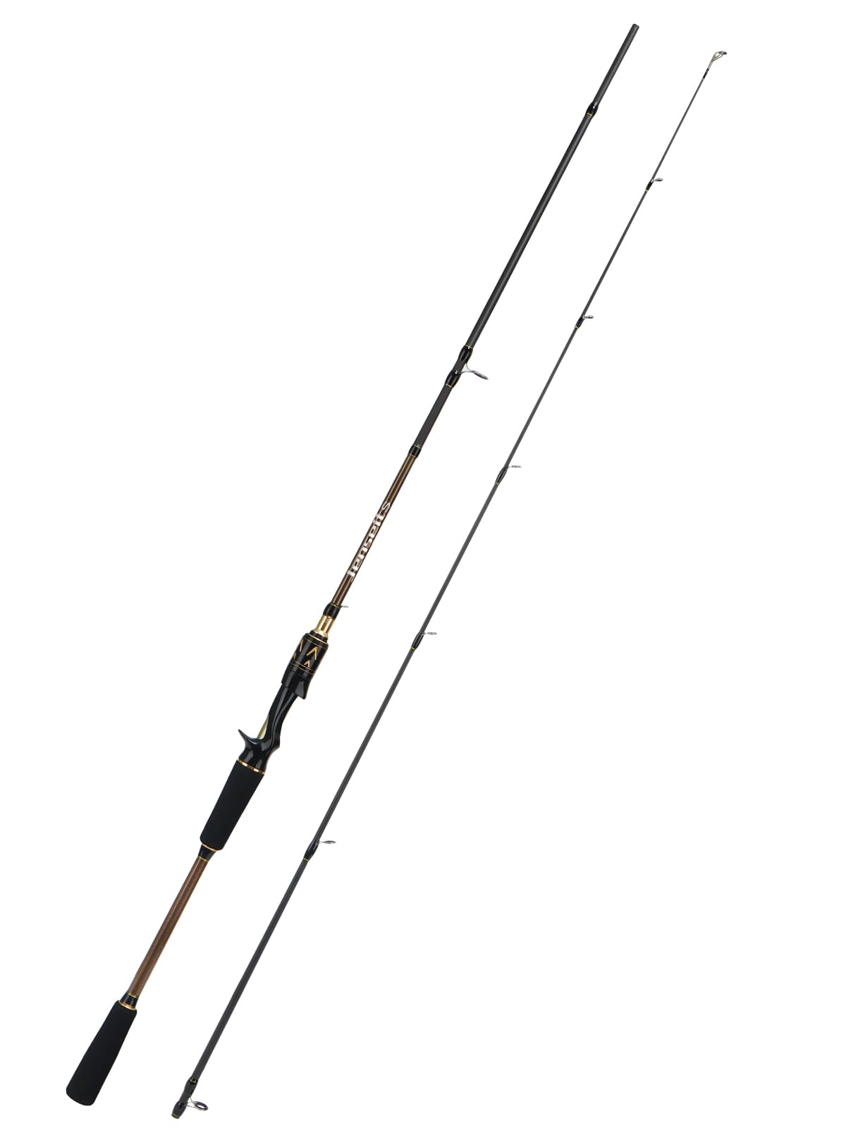 Jenseits Carbon Fiber Fishing Rod Series 6.6 Ft Medium-Fast, Spinning & Casting Rods with Stainless Steel Ceramic Guides, Fast Action Fishing Pole for Bass, Trout, Walleye & Surf Fishing