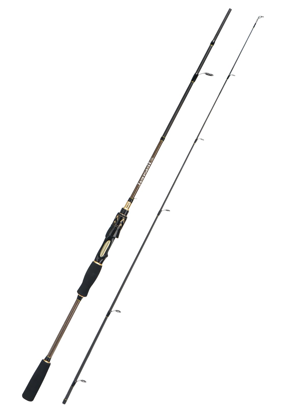 Jenseits Carbon Fiber Fishing Rod Series 6.6 Ft Medium-Fast, Spinning & Casting Rods with Stainless Steel Ceramic Guides, Fast Action Fishing Pole for Bass, Trout, Walleye & Surf Fishing