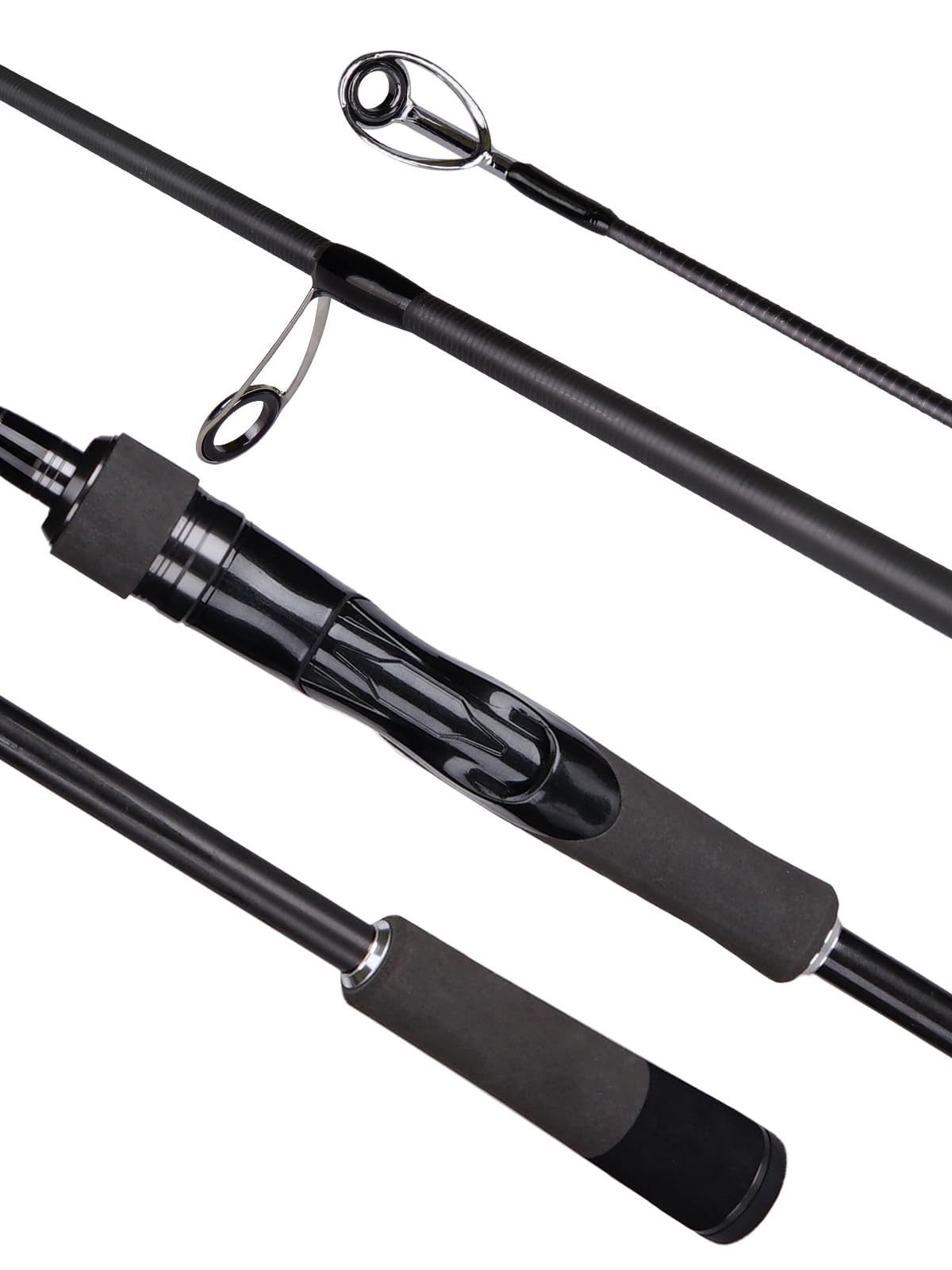 Carbon Fiber 2-Piece Fishing Rod Series 7 Ft, Spinning & Casting Rods with Stainless Steel Ceramic Guides, Fast Action Fishing Pole for Bass, Trout, Walleye & Surf Fishing