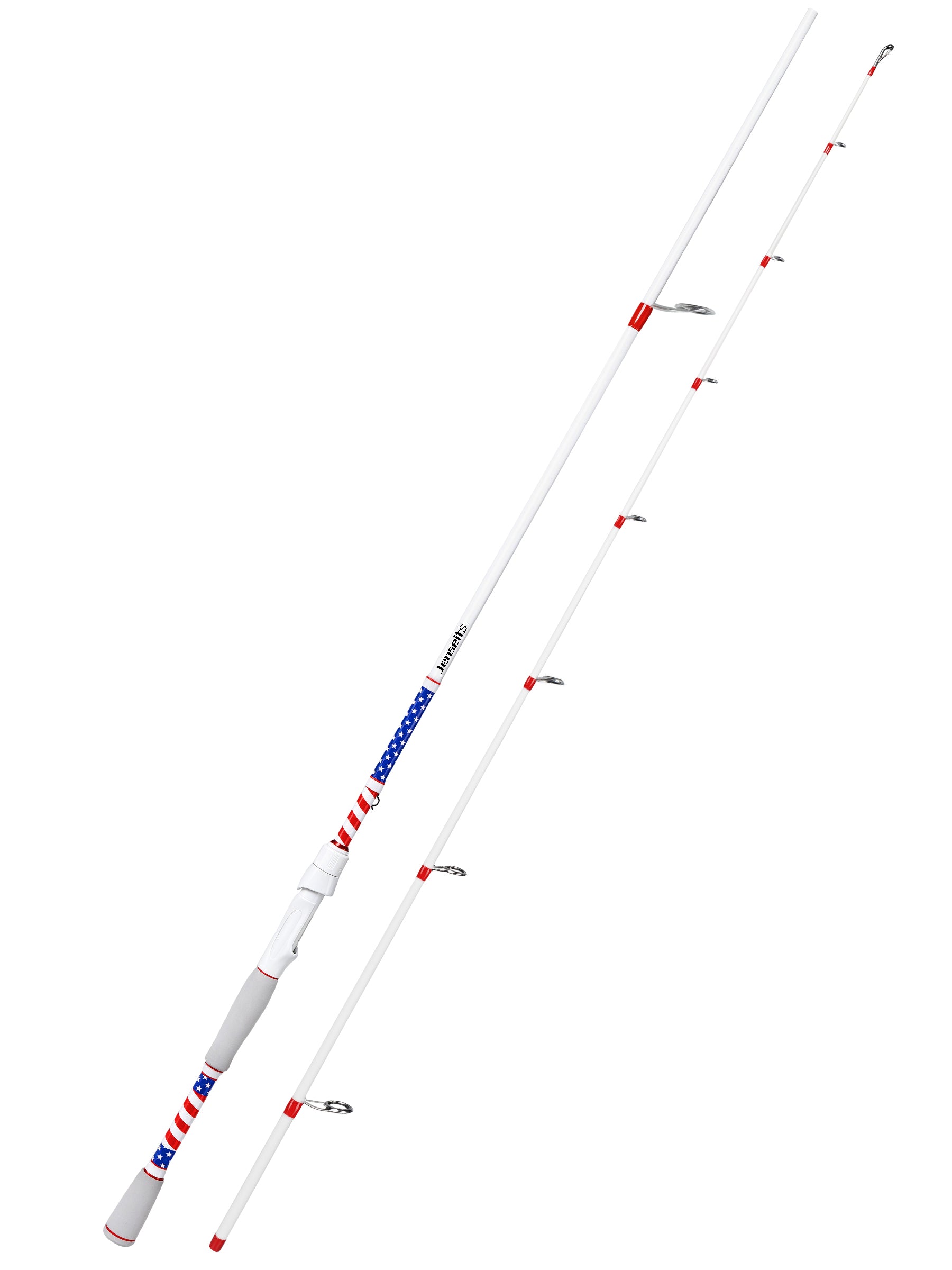 Jenseits 7'0" American Flag Carbon Fiber Spinning & Casting Rod – Medium Heavy, 2-Piece, EVA Handle