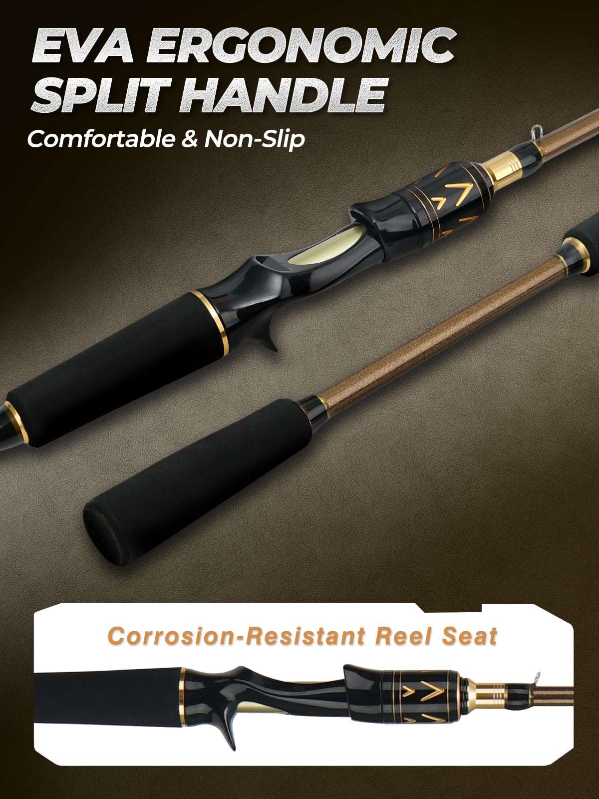 6'0" Medium-Light Fast Action Casting Rod - Carbon Blank, 5+1 Ceramic Guides, 2-Piece Travel Rod | Jenseits
