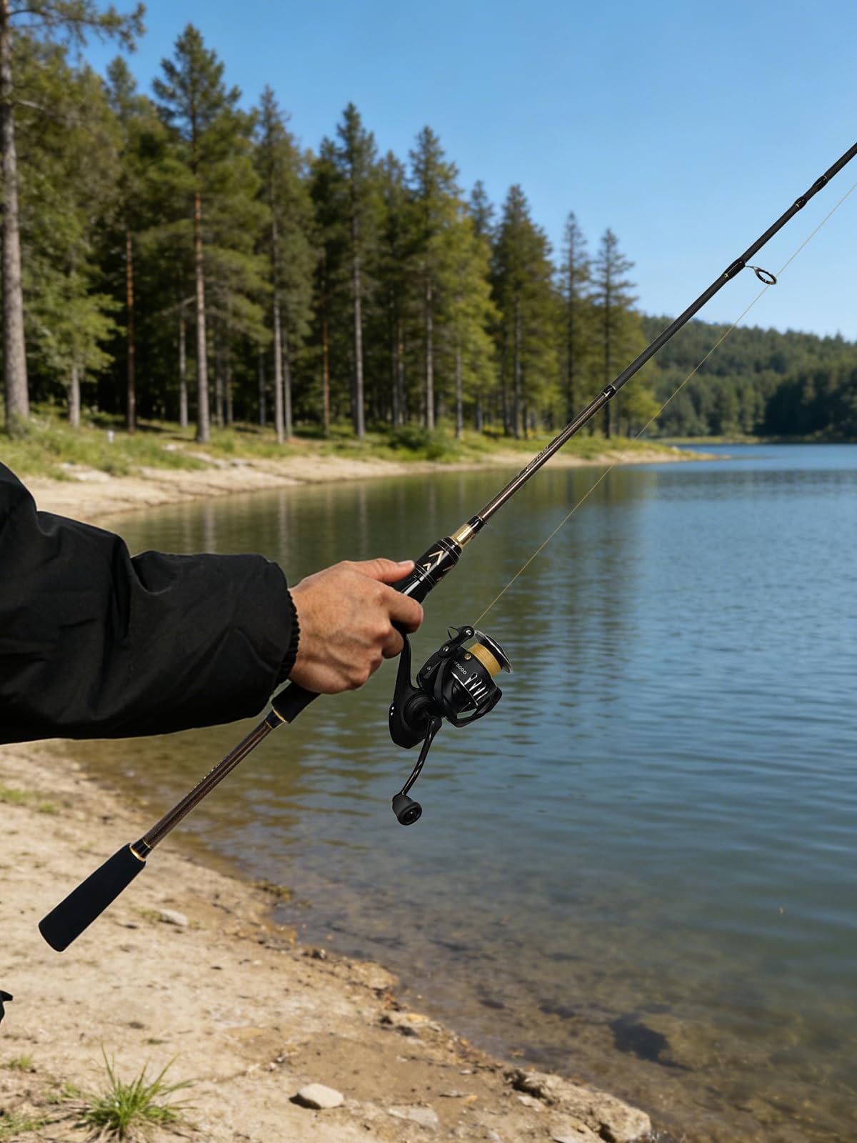 Jenseits Carbon Fiber Fishing Rod Series 6 Ft Medium-Fast, Spinning & Casting Rods with Stainless Steel Ceramic Guides, Fast Action Fishing Pole for Bass, Trout, Walleye & Surf Fishing