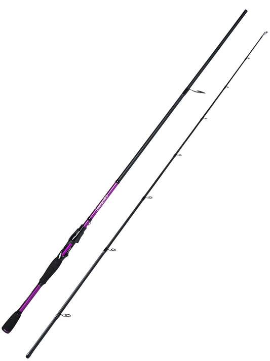 Jenseits 7'0" Purple Carbon Fiber Spinning & Casting Rod – 2-Piece, EVA Handle
