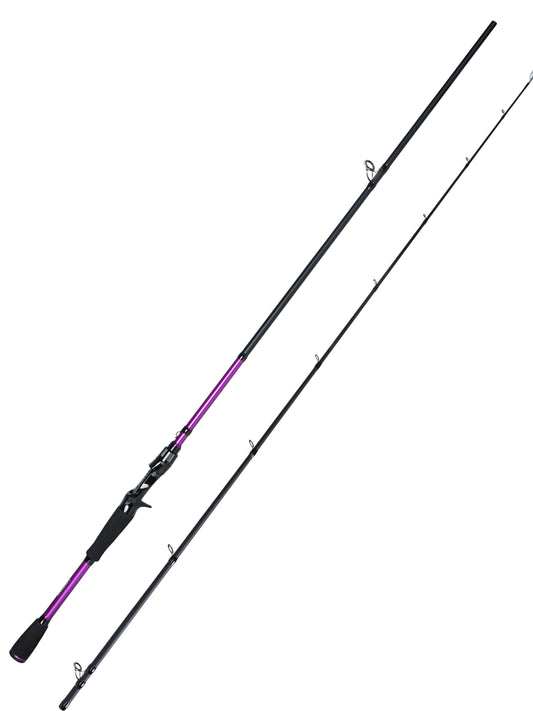 Jenseits 7'0" Purple Carbon Fiber Spinning & Casting Rod – 2-Piece, EVA Handle