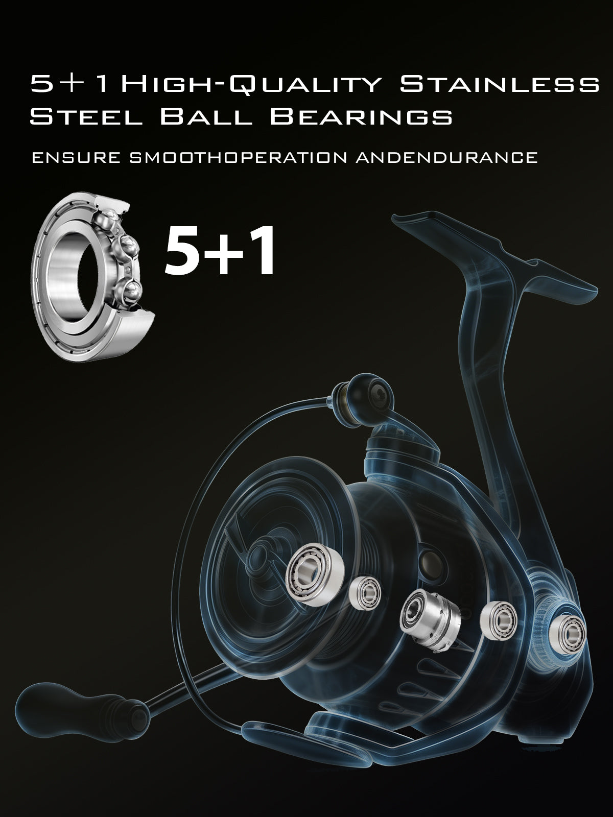 Jenseits Lightweight Spinning Fishing Reel, Sealed Carbon Fiber Up To 20 LB Max Drag, 5+1BB for Saltwater&Freshwater, 5.2:1 Gear Ratio,CNC Aluminum Spool,1000 Perfect for Ice Fishing, 1000-5000 Series