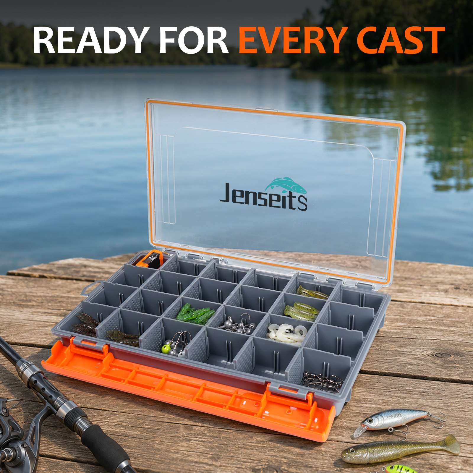 Jenseits Fishing Lure & Tackle Kit – 183/255/422-Piece Sets, Empty Tackle Box Options