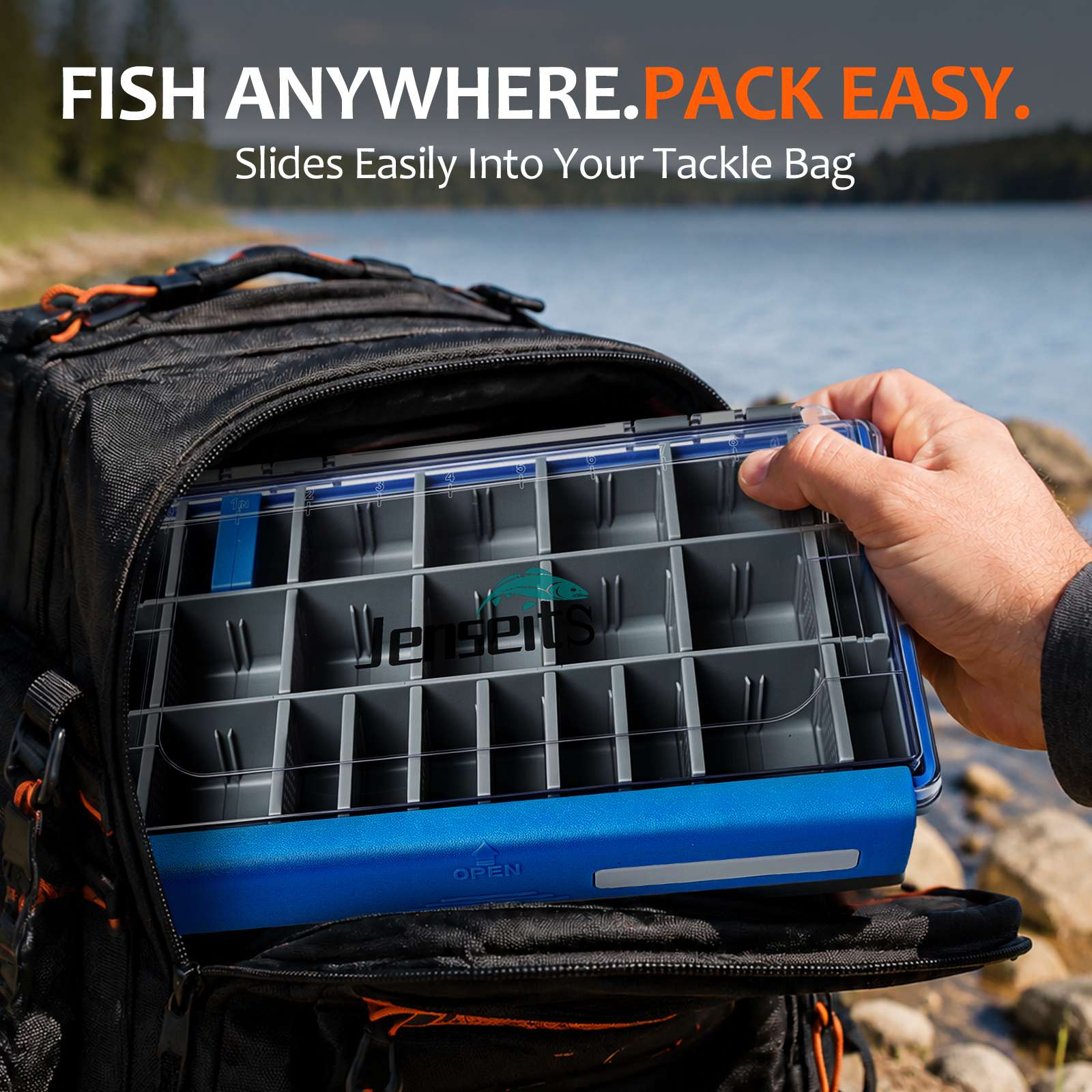 Jenseits Fishing Lure & Tackle Kit – 183/255/422-Piece Sets, Empty Tackle Box Options