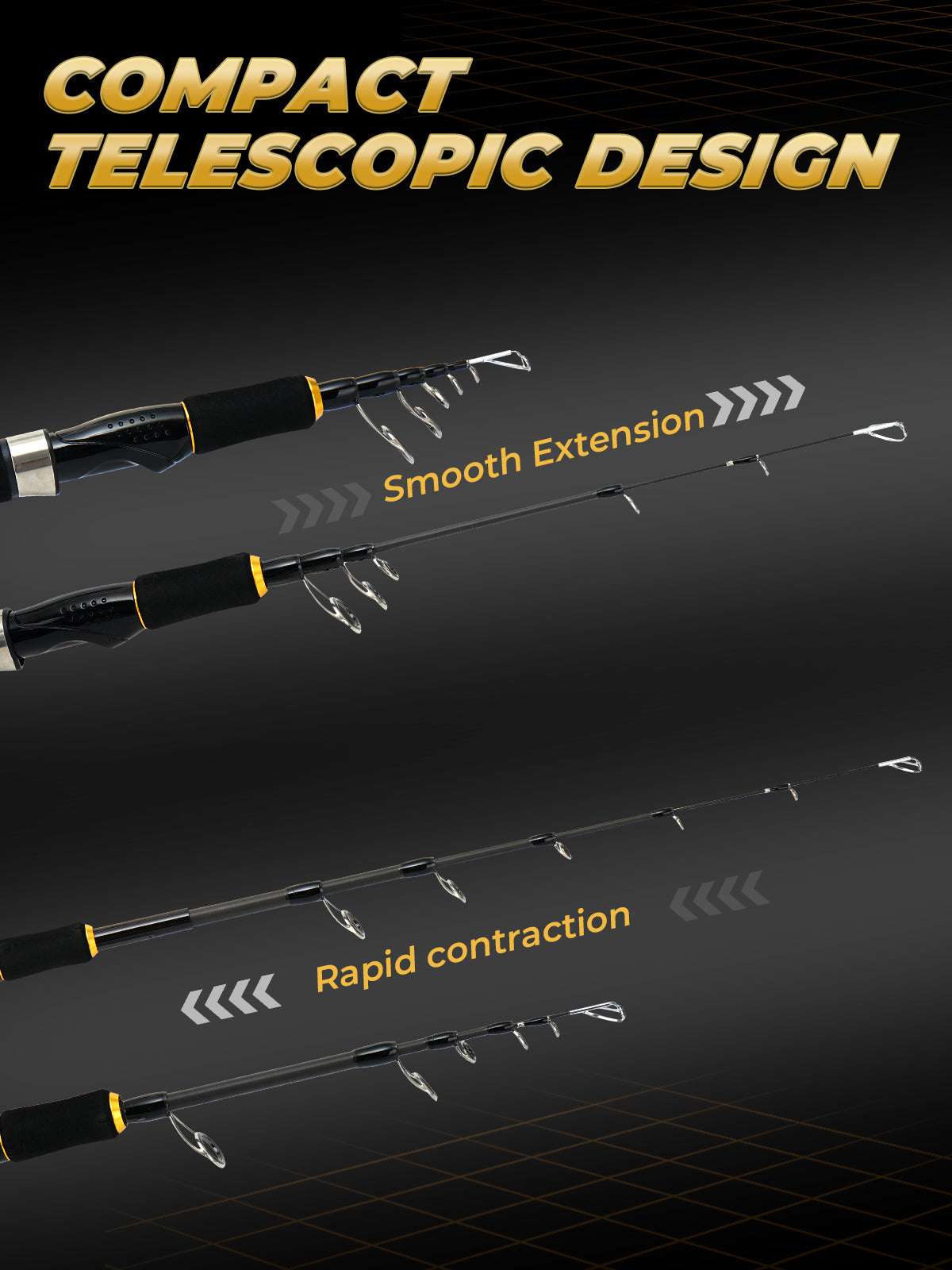 Jenseits Telescopic Fishing Rod, Casting Travel Fishing Rod -24 Ton Carbon Fiber,M/F Action, Comfortable EVA Handle, Pocket Fishing Pole for Bass