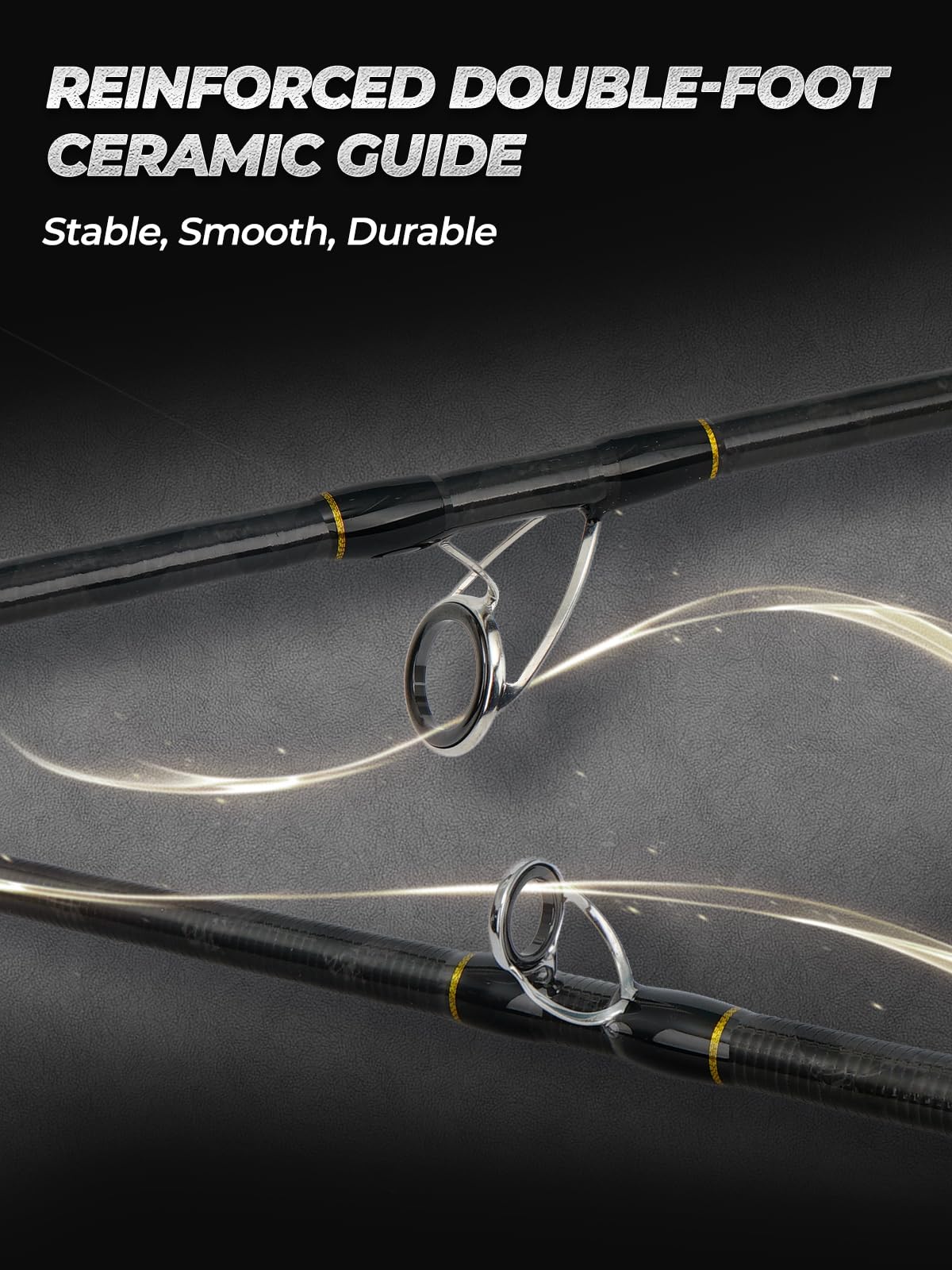 Jenseits Carbon Fiber 2-Piece Fishing Rod Series 8 Ft, Spinning & Casting Rods with Stainless Steel Ceramic Guides, Fast Action Fishing Pole for Bass, Trout, Walleye & Surf Fishing
