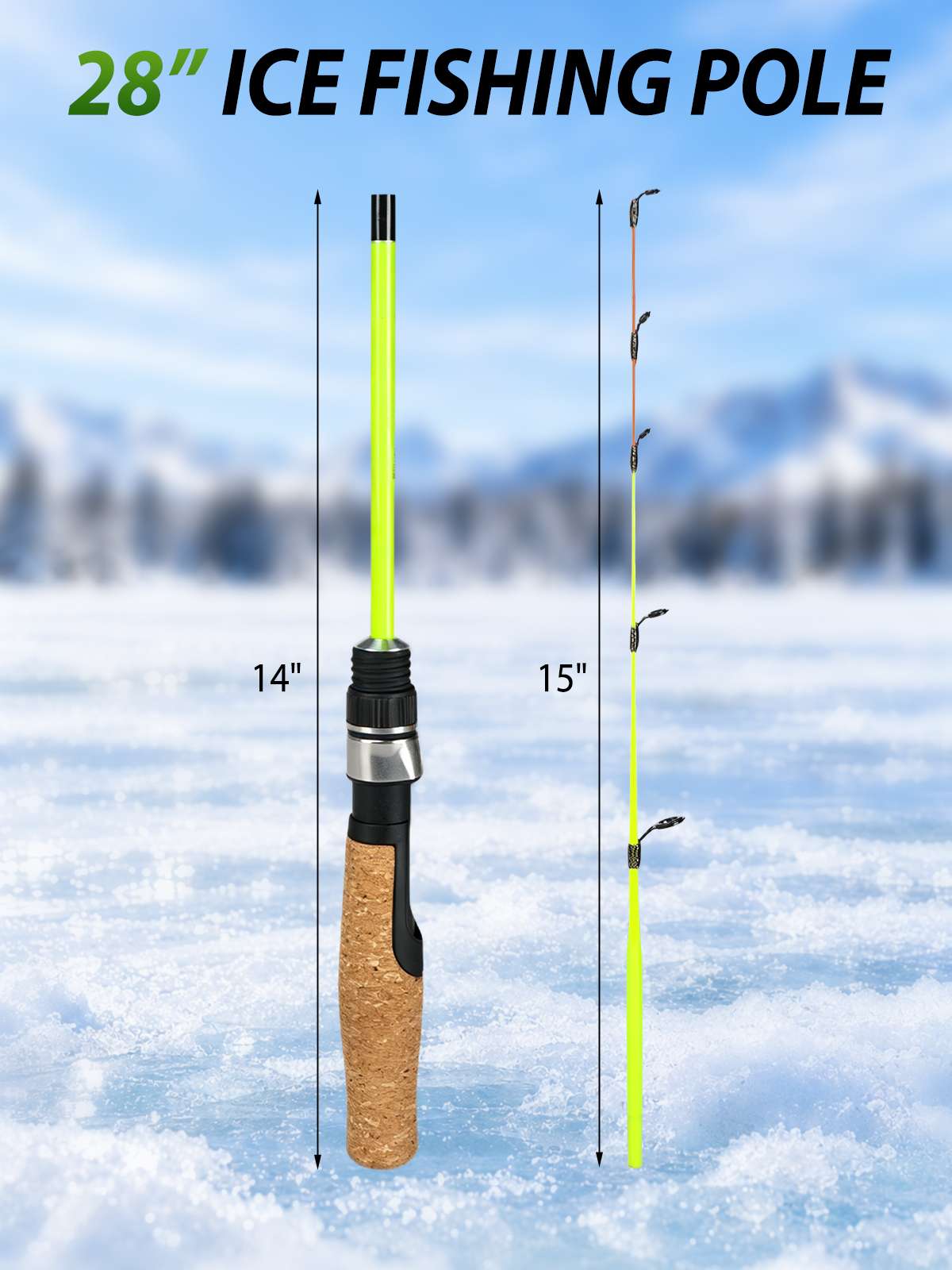 Jenseits Ice Fishing Rod, Medium Light (ML), Fast Action – Rod Only