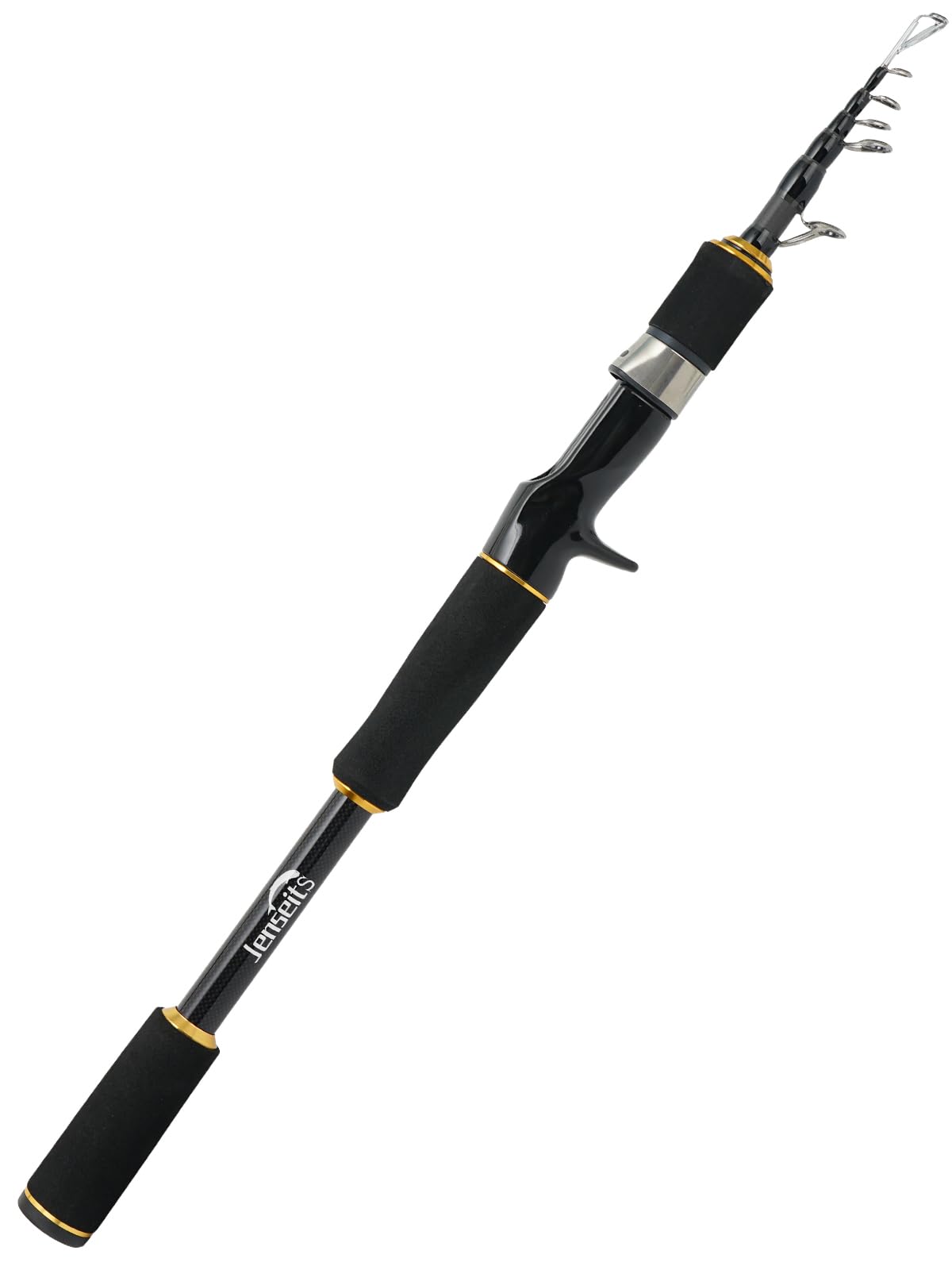 Jenseits Fishing Rods, Carbon Fiber Spinning & Casting Poles, Saltwater Resistant Stainless Steel Guides, Portable 2-Piece/4-Piece/Telescopic Travel Design, Cork/EVA Grip for Bass Trout Inshore