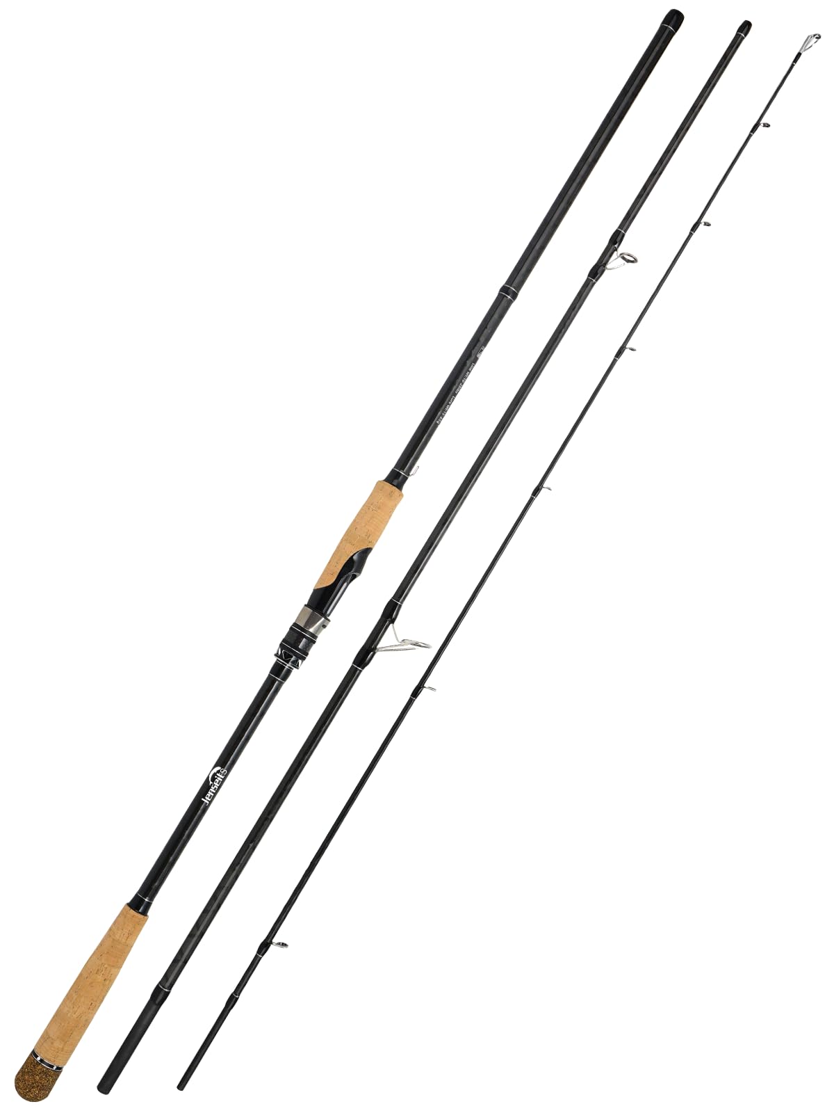 Jenseits Fishing Rods, Carbon Fiber Spinning & Casting Poles, Saltwater Resistant Guides, 7'/8'/9'/10'/12'-Portable 2/3/4/-Piece & Telescopic Designs, Cork/EVA Grip for Bass Trout Inshore & Surf
