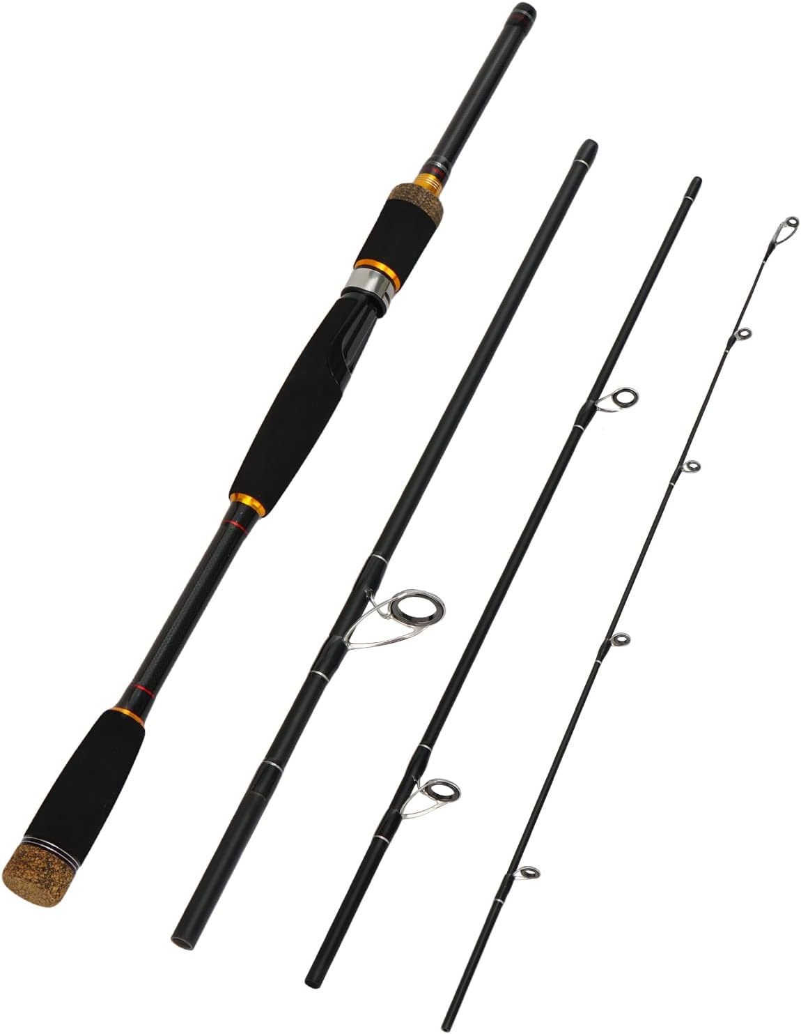 Jenseits 4-Piece Travel Spinning Fishing Rod, M Power – Built for Smooth Casts & Fierce Fights, Carbon Fiber Blank, Stainless Steel Ceramic Guides, Adventure-Ready Rod for Bass & Trout-6'0"