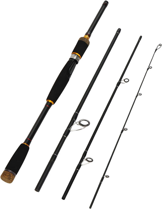 Jenseits 4-Piece Travel Spinning Fishing Rod, M Power – Built for Smooth Casts & Fierce Fights, Carbon Fiber Blank, Stainless Steel Ceramic Guides, Adventure-Ready Rod for Bass & Trout-6'0"