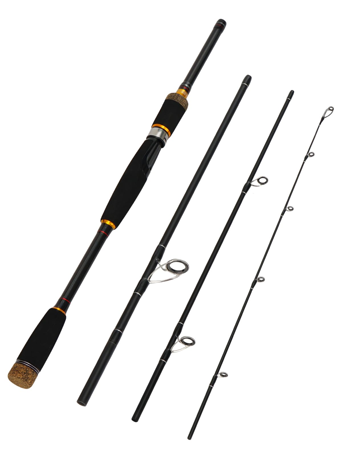 Jenseits Fishing Rods, Carbon Fiber Spinning & Casting Poles, Saltwater Resistant Stainless Steel Guides, Portable 2-Piece/4-Piece/Telescopic Travel Design, Cork/EVA Grip for Bass Trout Inshore