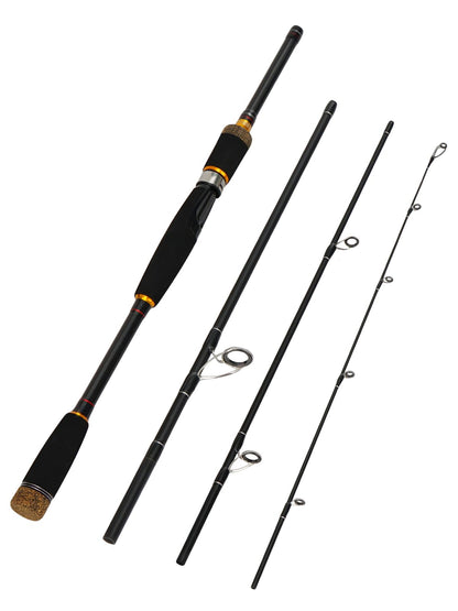 Jenseits Fishing Rods, Carbon Fiber Spinning & Casting Poles, Saltwater Resistant Stainless Steel Guides, Portable 2-Piece/4-Piece/Telescopic Travel Design, Cork/EVA Grip for Bass Trout Inshore