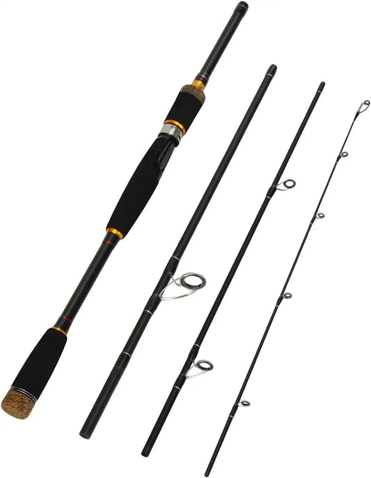 Jenseits 4-Piece Travel Spinning Fishing Rod, M Power – Built for Smooth Casts & Fierce Fights, Carbon Fiber Blank, Stainless Steel Ceramic Guides, Adventure-Ready Rod for Bass & Trout-6'0"