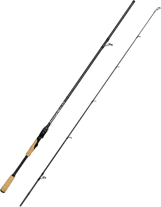 Jenseits Spining Fishing Rods – 2 Piece Carbon Fiber Rod, Medium Heavy Power Extra Fast Action, Premium Cork & EVA Handle, Fuji/Ceramic Guides – Precision Rod for Bass & Lure Fishing