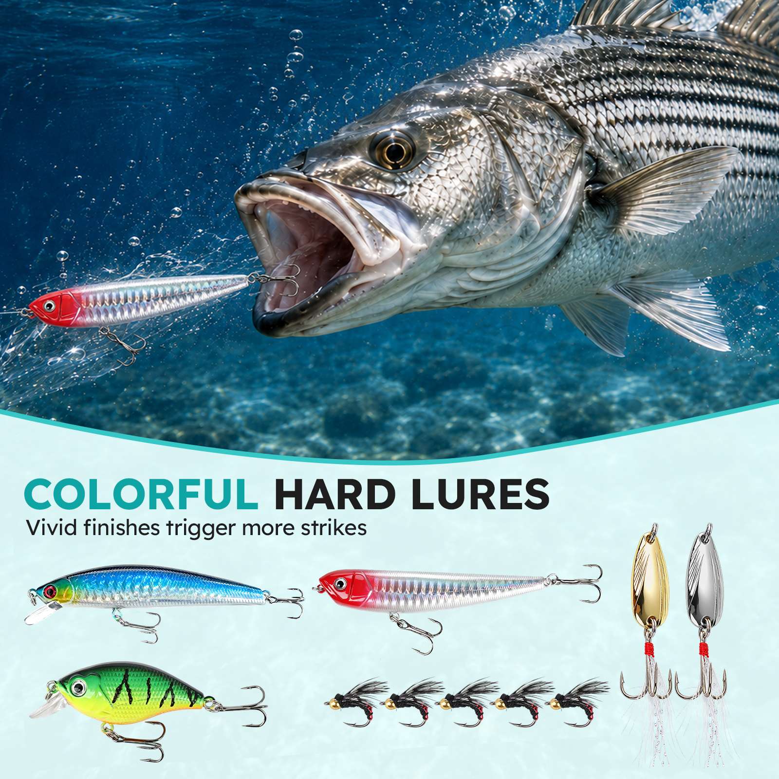 Jenseits Fishing Lure & Tackle Kit – 183/255/422-Piece Sets, Empty Tackle Box Options