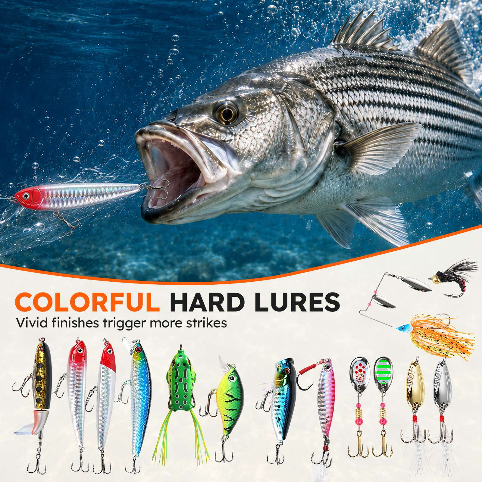 Jenseits Fishing Lure & Tackle Kit – 183/255/422-Piece Sets, Empty Tackle Box Options