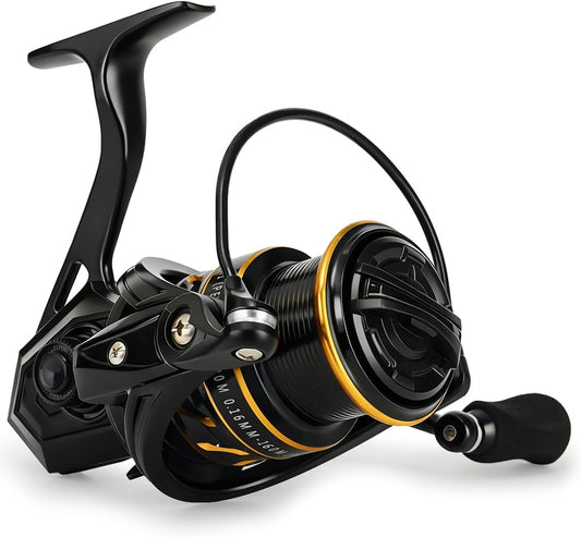 Jenseits Spinning Reels, 5+1 Shielded BB, Carbon Fiber 22LBs Max Drag,Saltwater Freshwater Spinning Fishing Reel, Aluminum & CNC Spool, Sizes 2000/3000/4000 SFS, Ultralight to Heavy-Duty, Black