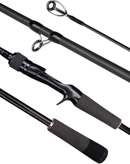 Jenseits Fishing Rods, Carbon Fiber Spinning & Casting Poles, Saltwater Resistant Stainless Steel Guides, Portable 2-Piece/4-Piece/Telescopic Travel Design, Cork/EVA Grip for Bass Trout Inshore
