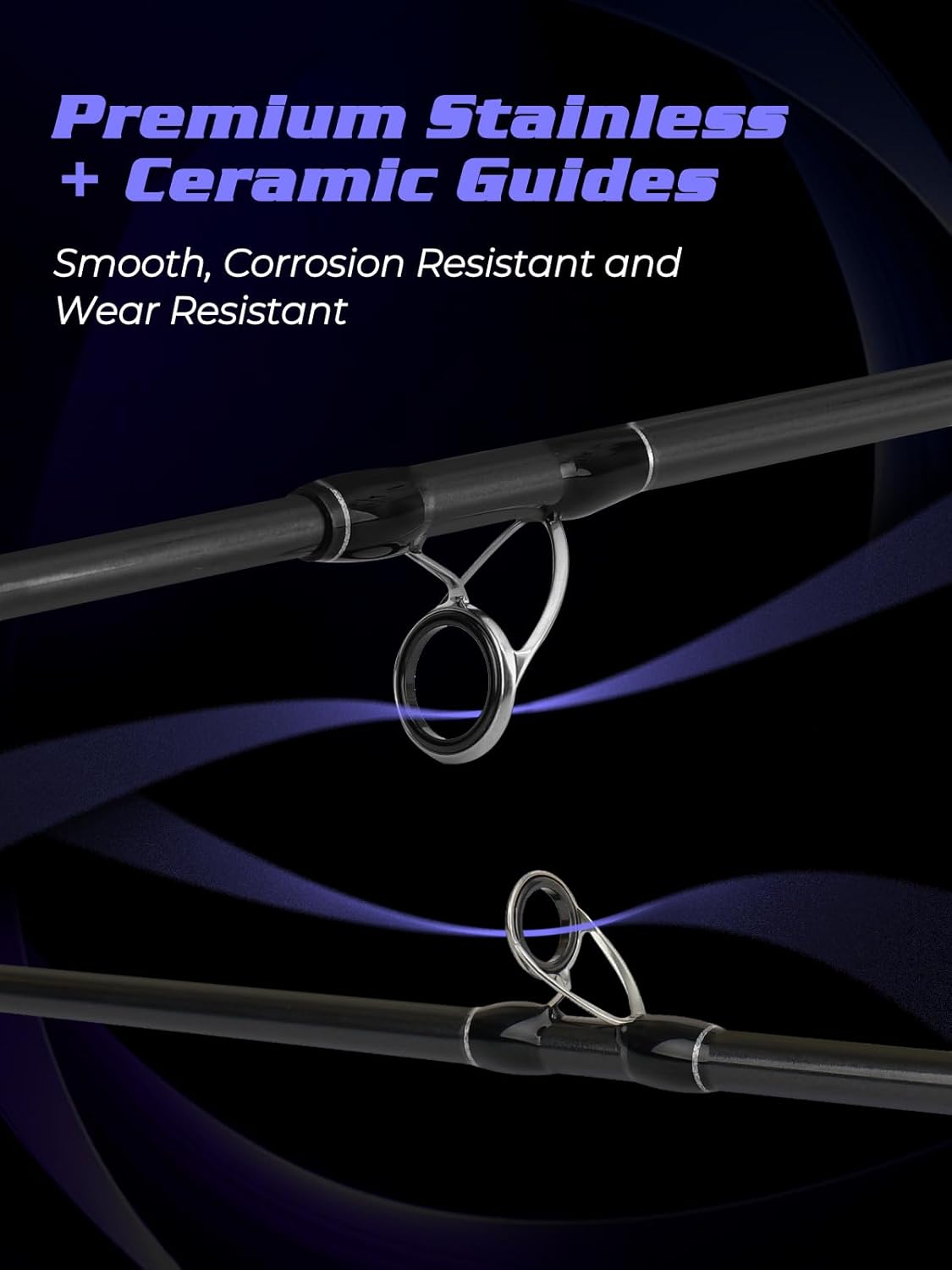 Jenseits 4-Piece Travel Spinning Fishing Rod, H Power – Built for Smooth Casts & Fierce Fights, Carbon Fiber Blank, Stainless Steel Ceramic Guides, Adventure-Ready Rod for Bass & Pike-7'0"