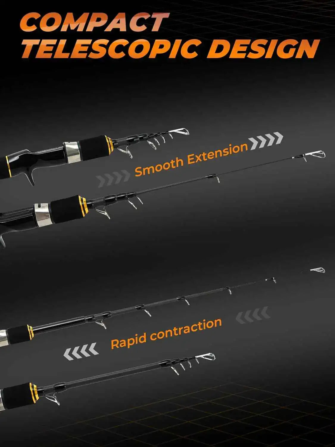 Telescopic Fishing Rod - 7ft Medium Power, 24T Carbon Fiber, 6 Ceramic Guides, 6-Piece Portable Travel | Jenseits