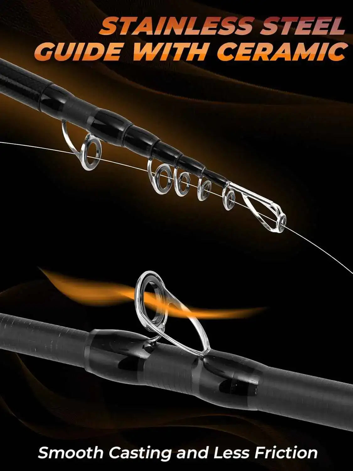 Telescopic Fishing Rod - 7ft Medium Power, 24T Carbon Fiber, 6 Ceramic Guides, 6-Piece Portable Travel | Jenseits