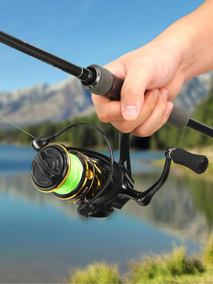 Jenseits Spinning Reels, 5+1 Shielded BB, Carbon Fiber 22LBs Max Drag,Saltwater Freshwater Spinning Fishing Reel, Aluminum & CNC Spool, Sizes 2000/3000/4000 SFS, Ultralight to Heavy-Duty, Black