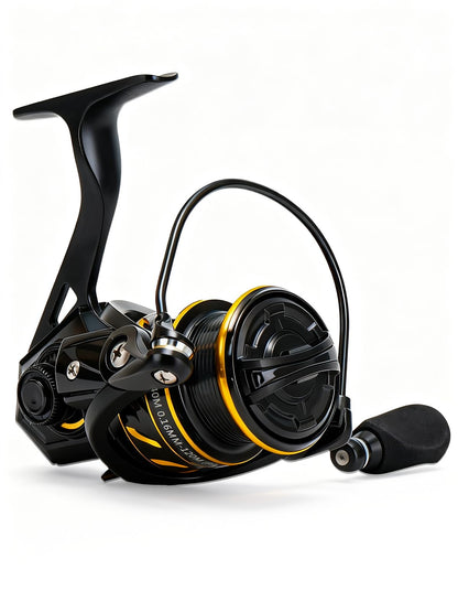 Jenseits Spinning Reels, 5+1 Shielded BB, Carbon Fiber 22LBs Max Drag,Saltwater Freshwater Spinning Fishing Reel, Aluminum & CNC Spool, Sizes 2000/3000/4000 SFS, Ultralight to Heavy-Duty, Black