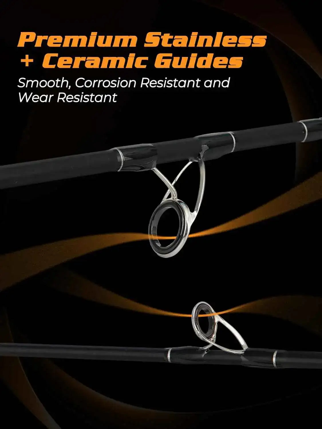 6'0" Travel Spinning Rod - 4-Piece Medium Power Carbon Fiber Design with 7 Ceramic Guides and EVA Handle | Jenseits