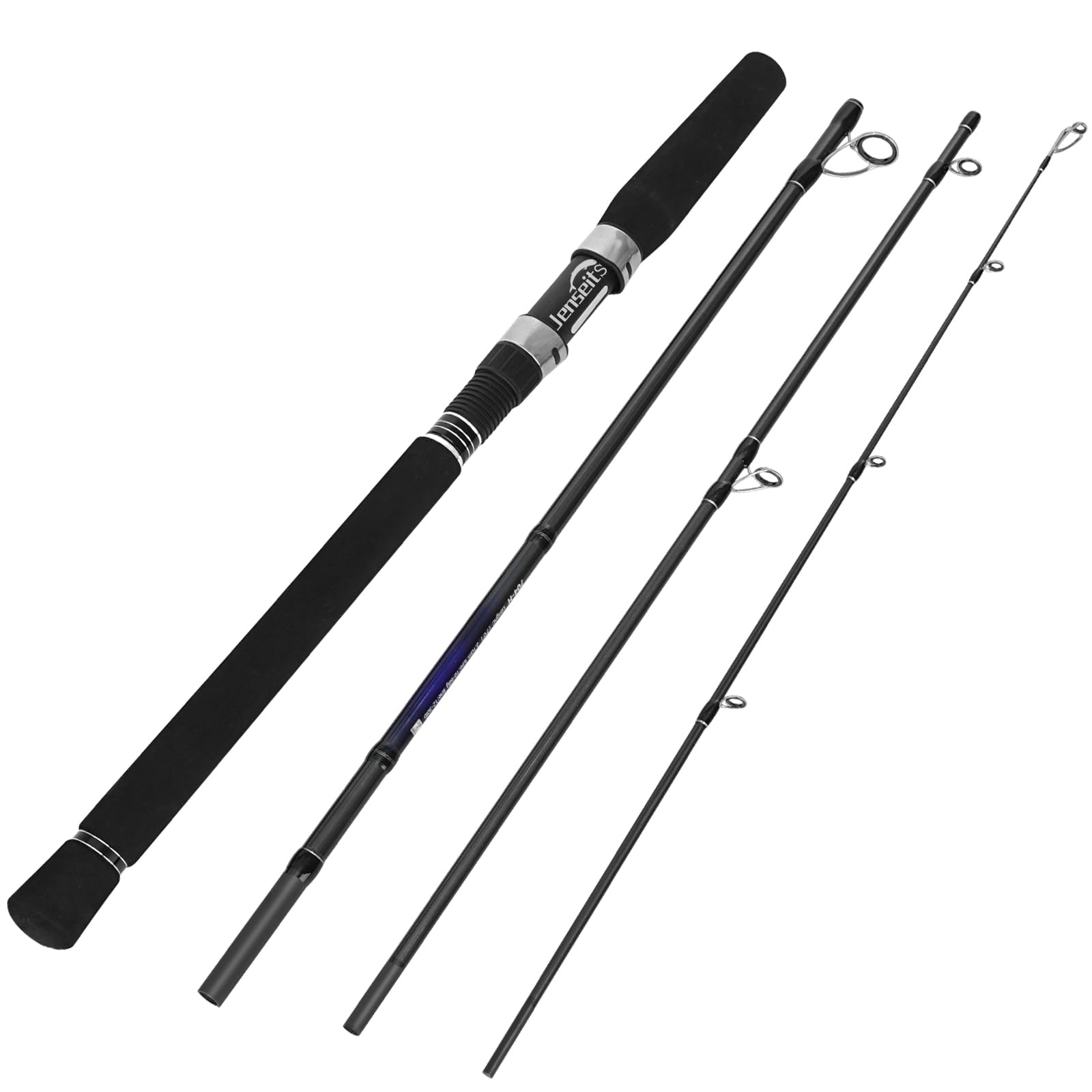 Jenseits Fishing Rods, Carbon Fiber Spinning & Casting Poles, Saltwater Resistant Stainless Steel Guides, Portable 2-Piece/4-Piece/Telescopic Travel Design, Cork/EVA Grip for Bass Trout Inshore