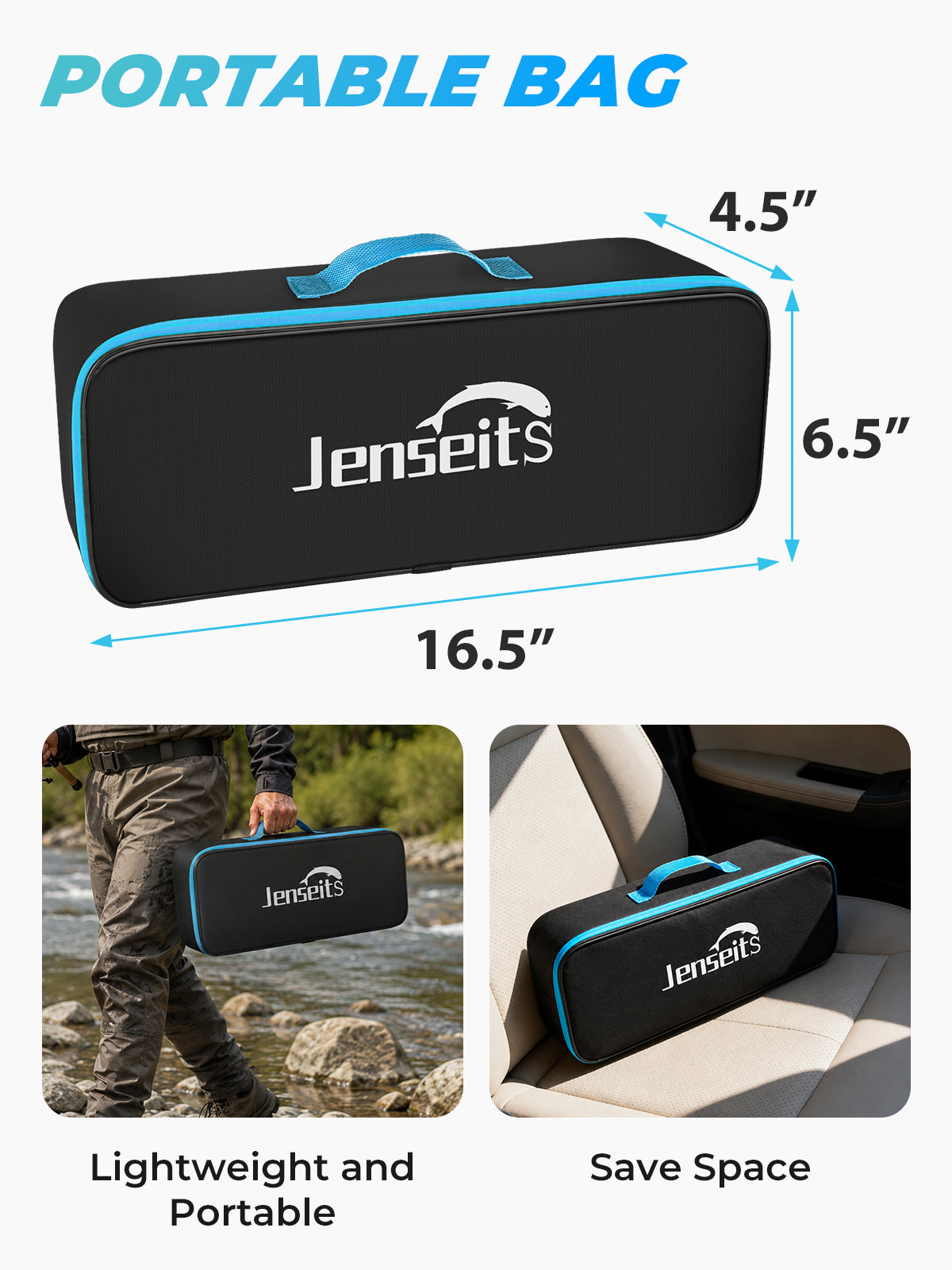6’0” Telescopic Spinning Rod and Reel Combo - Medium Power, 24-Ton Carbon Fiber, with Lures, Line & Carrier Bag | Jenseits