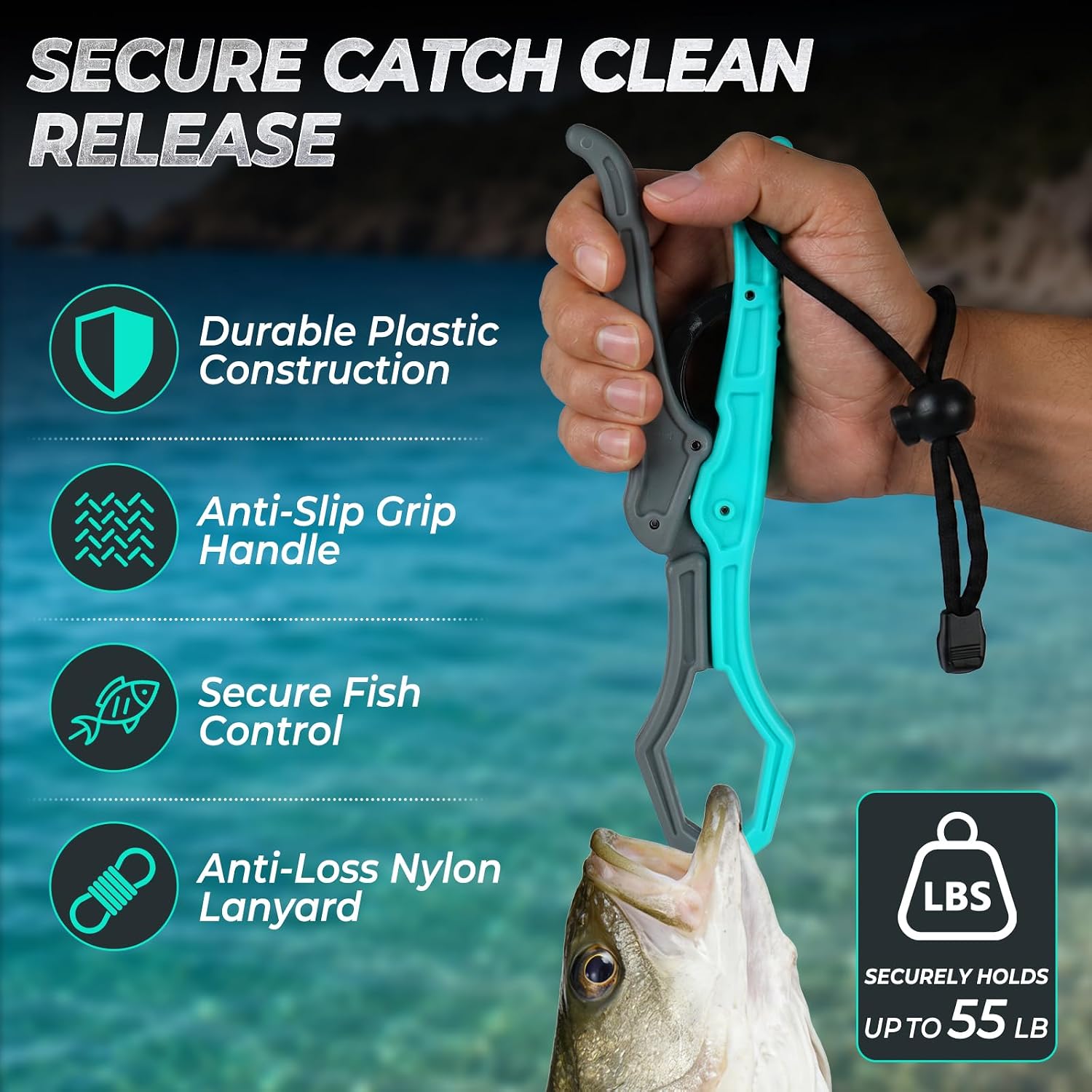 6-Piece Fishing Tool Set - 420 Stainless Steel with Fillet Knife, Pliers, Fish Gripper, Scale, Fish Stringer  & Floating Lanyard | Jenseits