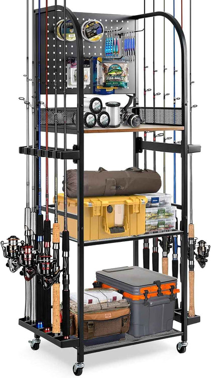 Fishing Rod Holders for Garage, Fishing Rod Rack Holds Up to 12 Rods | Jenseits