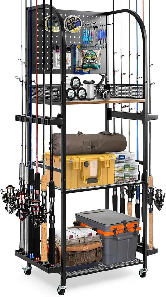 Fishing Rod Holders for Garage, Fishing Rod Rack Holds Up to 12 Rods | Jenseits