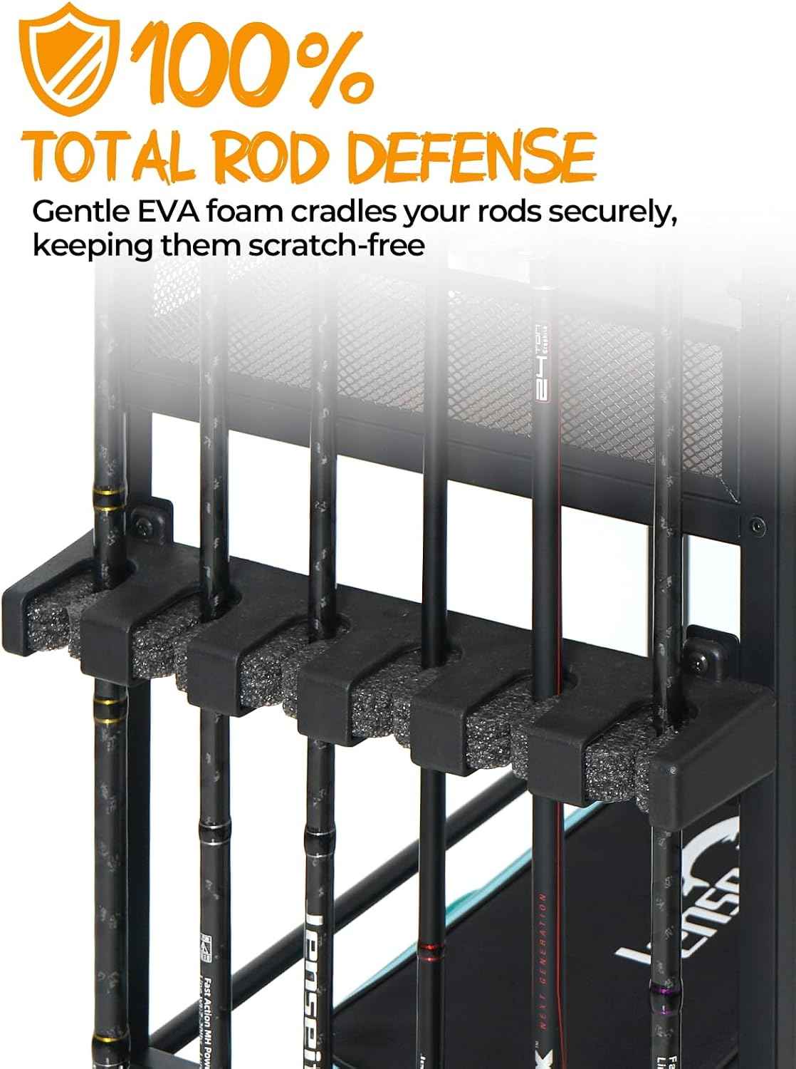 Fishing Rod Holders for Garage, Fishing Rod Rack Holds Up to 12 Rods | Jenseits