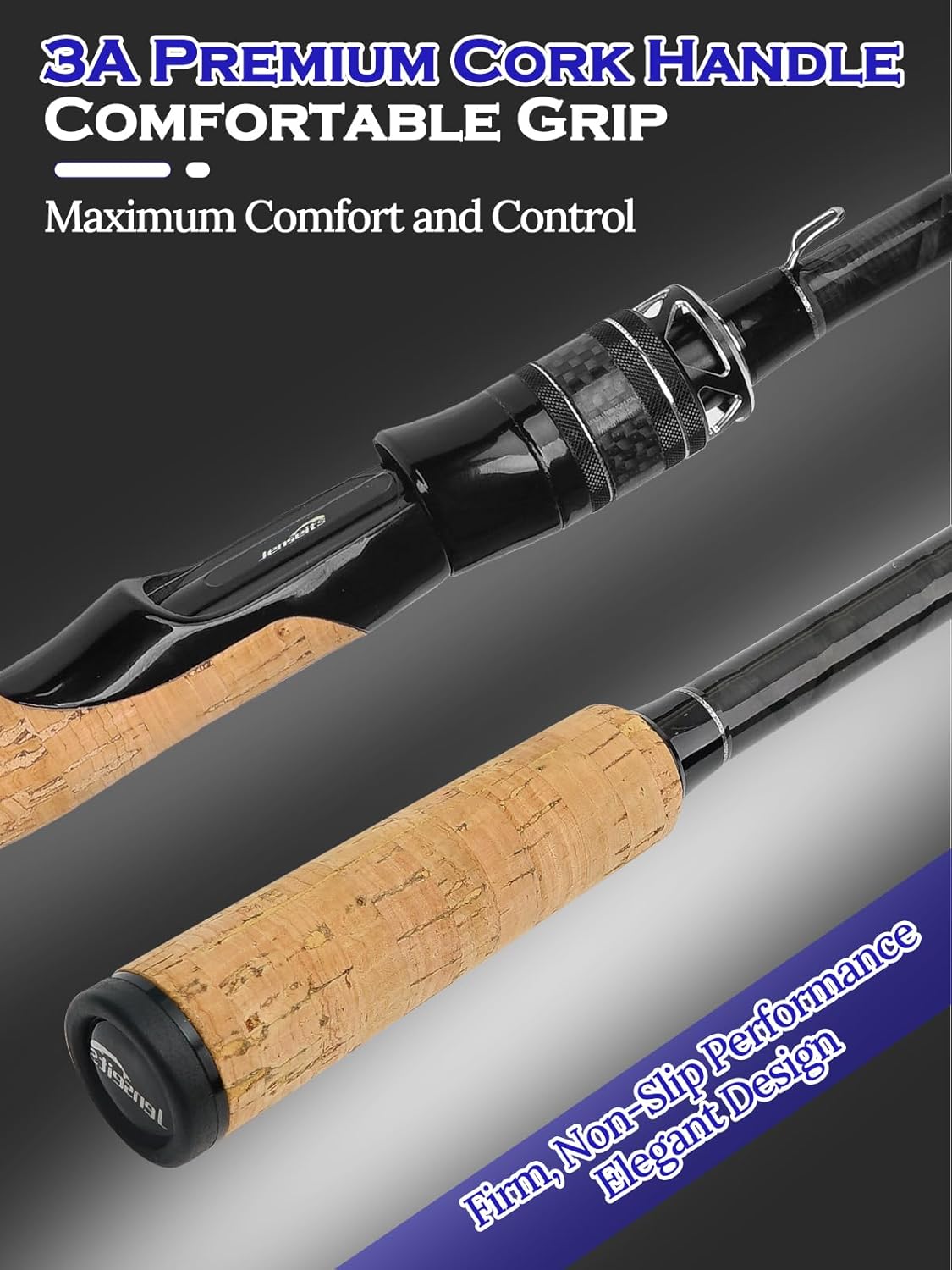Jenseits Spining Fishing Rods – 2 Piece Carbon Fiber Rod, Medium Heavy Power Extra Fast Action, Premium Cork & EVA Handle, Fuji/Ceramic Guides – Precision Rod for Bass & Lure Fishing