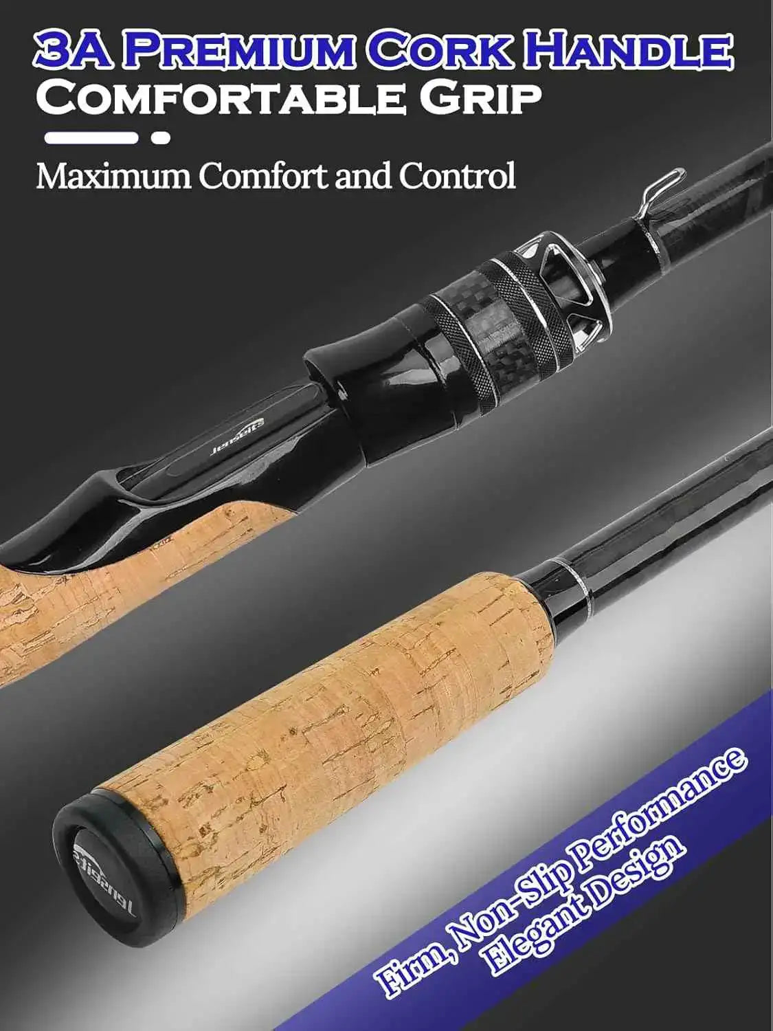 7'0" Medium Heavy Spinning Rod - Extra Fast Action, 2-Piece 24T Carbon Fiber with 6+1 Ceramic Guides and Cork Handle | Jenseits