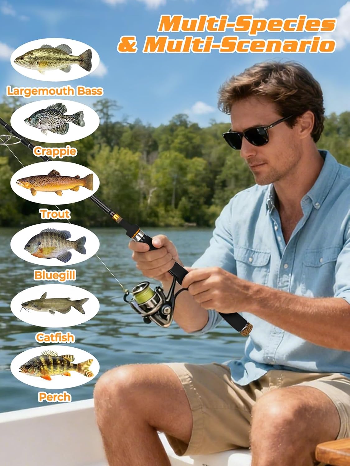 Jenseits 4-Piece Travel Spinning Fishing Rod, M Power – Built for Smooth Casts & Fierce Fights, Carbon Fiber Blank, Stainless Steel Ceramic Guides, Adventure-Ready Rod for Bass & Trout-6'0"