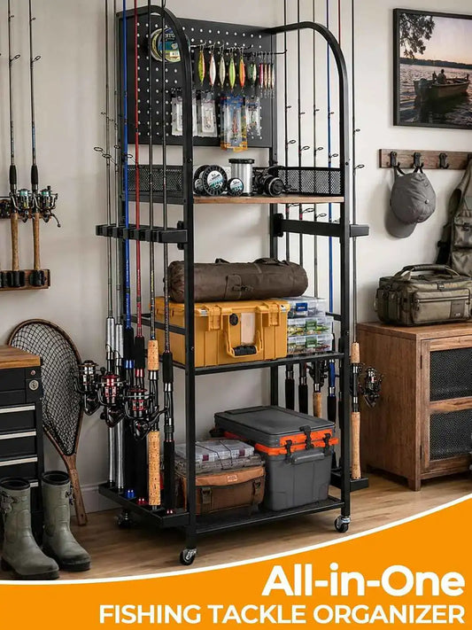 Fishing Rod Holders for Garage, Fishing Rod Rack Holds Up to 12 Rods | Jenseits