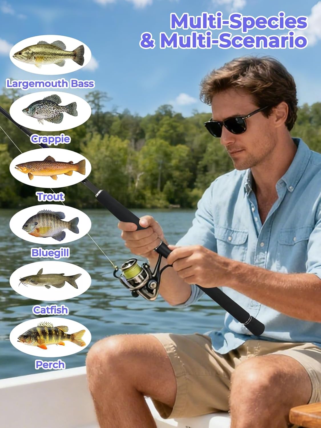 Jenseits 4-Piece Travel Spinning Fishing Rod, H Power – Built for Smooth Casts & Fierce Fights, Carbon Fiber Blank, Stainless Steel Ceramic Guides, Adventure-Ready Rod for Bass & Pike-7'0"