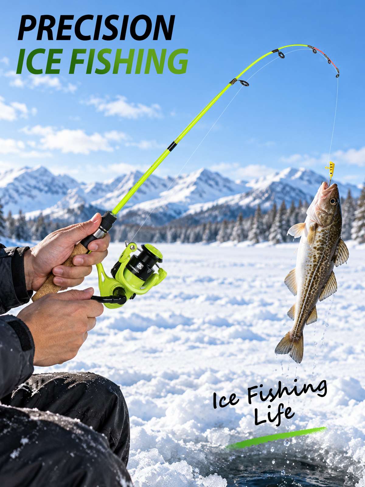 Jenseits Ice Fishing Rod, Medium Light (ML), Fast Action – Rod Only