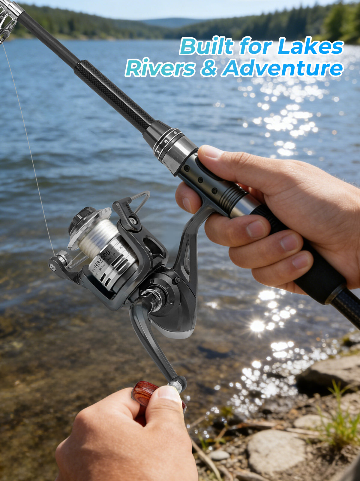6’0” Telescopic Spinning Rod and Reel Combo - Medium Power, 24-Ton Carbon Fiber, with Lures, Line & Carrier Bag | Jenseits